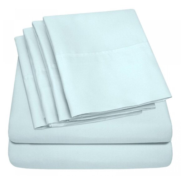 NWT Sweet Home Collection 4 Microfiber Deep Pocket Sheet Set Aqua Blue Twin XL - Picture 2 of 5